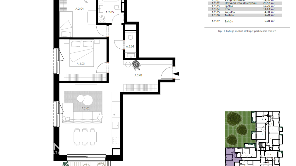 DOMINANT REAL - na predaj 3-izbový byt v projekte Teslova