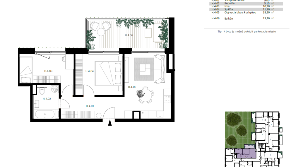 DOMINANT REAL - na predaj 2-izbový apartmán v projekte Teslova