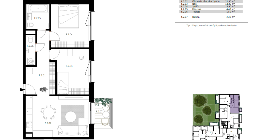 F.2/ 3-izbový byt
