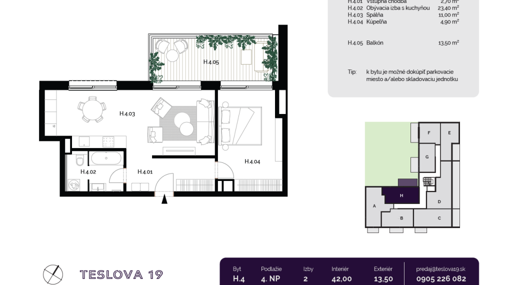 H.4/ 2-izbový apartmán