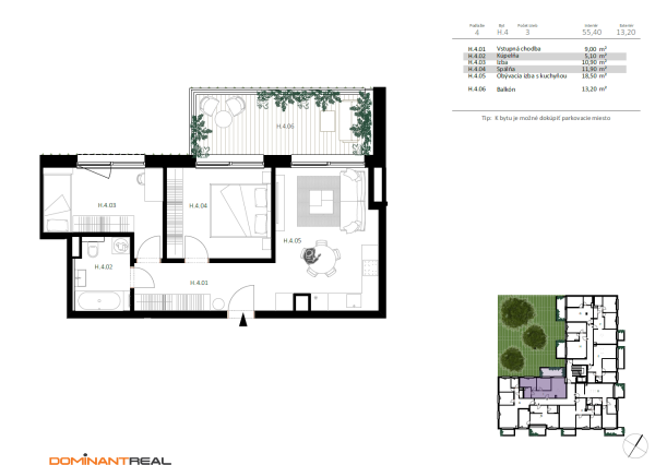 H.4/ 3-izbový apartmán