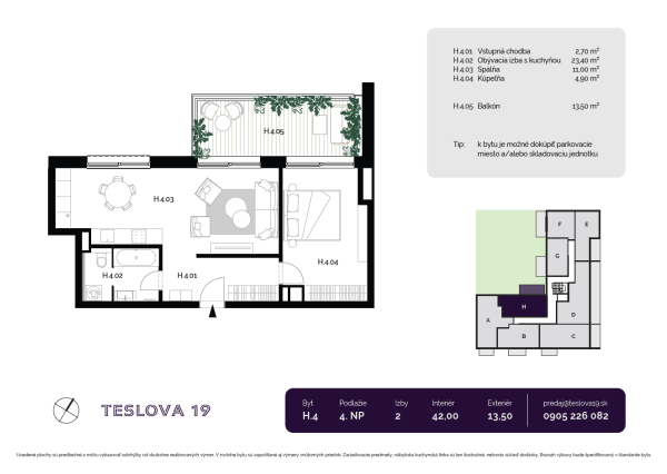 H.4/ 2-izbový apartmán