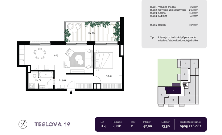 H.4/ 2-izbový apartmán